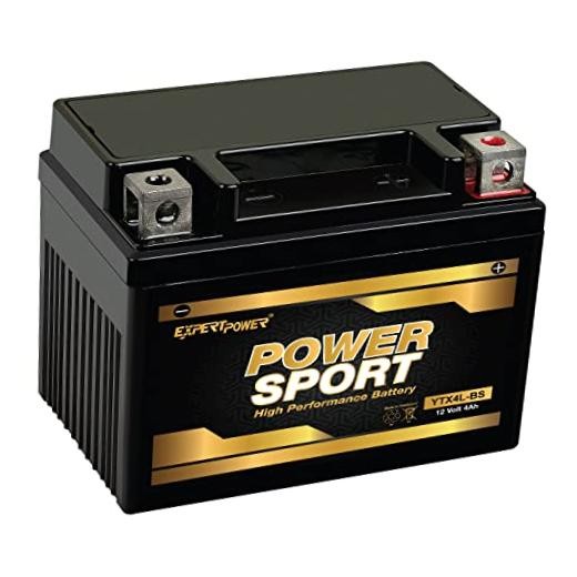– AGM Motorcycle Battery 12V 4Ah for 50cc Scooter SA50 Elite LX, YTX4L-BS