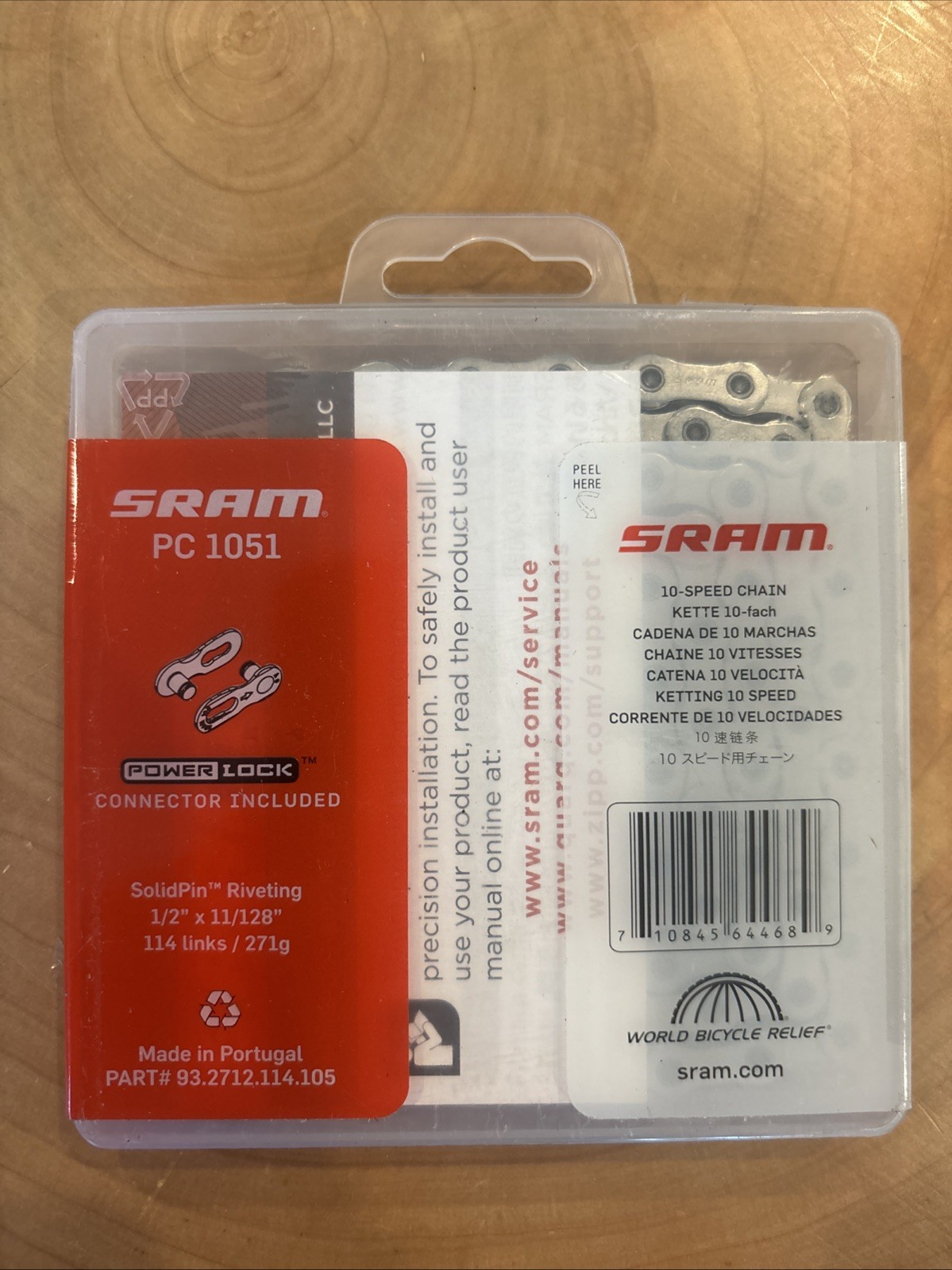 SRAM PC 1051 10-Speed Chain 1/2 x 11/128 114-Link Powerlock Connector | New