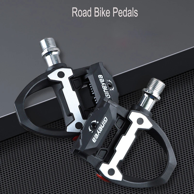 Road Bike Self-Locking Bearing+DU Pedals, Clipless Pedals with Cleat For SPD-SL