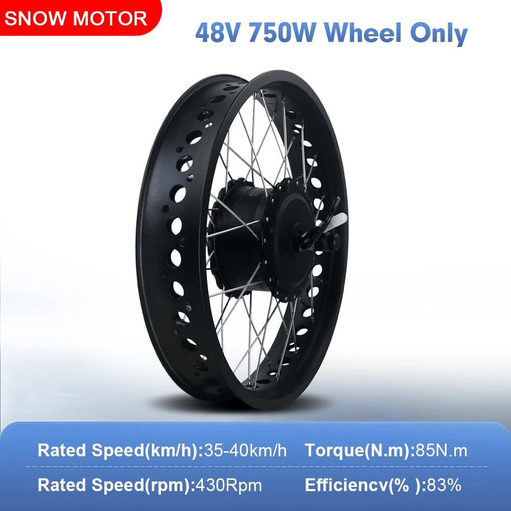 E-bike Conversion Kit 48V 750W 20/24/26inch Front Hub Motor Wheel Dropout 135mm