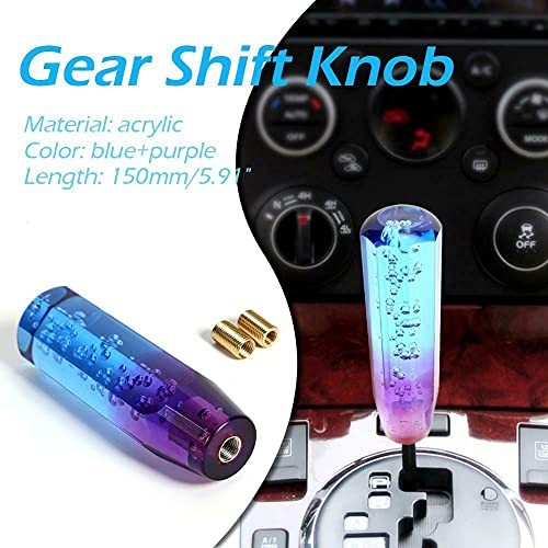 Universal Acrylic Shift Knob, Ergonomic Shifter Lever with 2 Blue purple