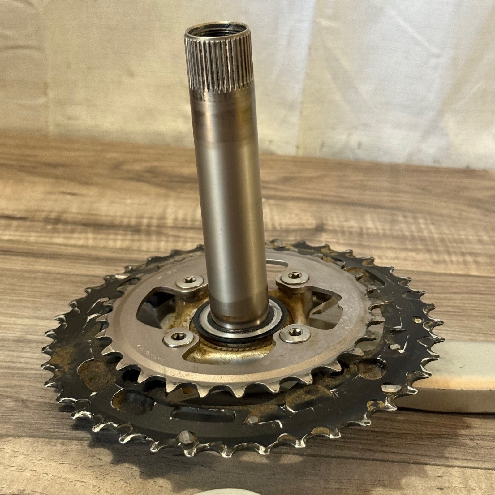 Shimano Deore XT FC-M785 2×10 Double Crankset 175 40-28 Missing Spindle Cap