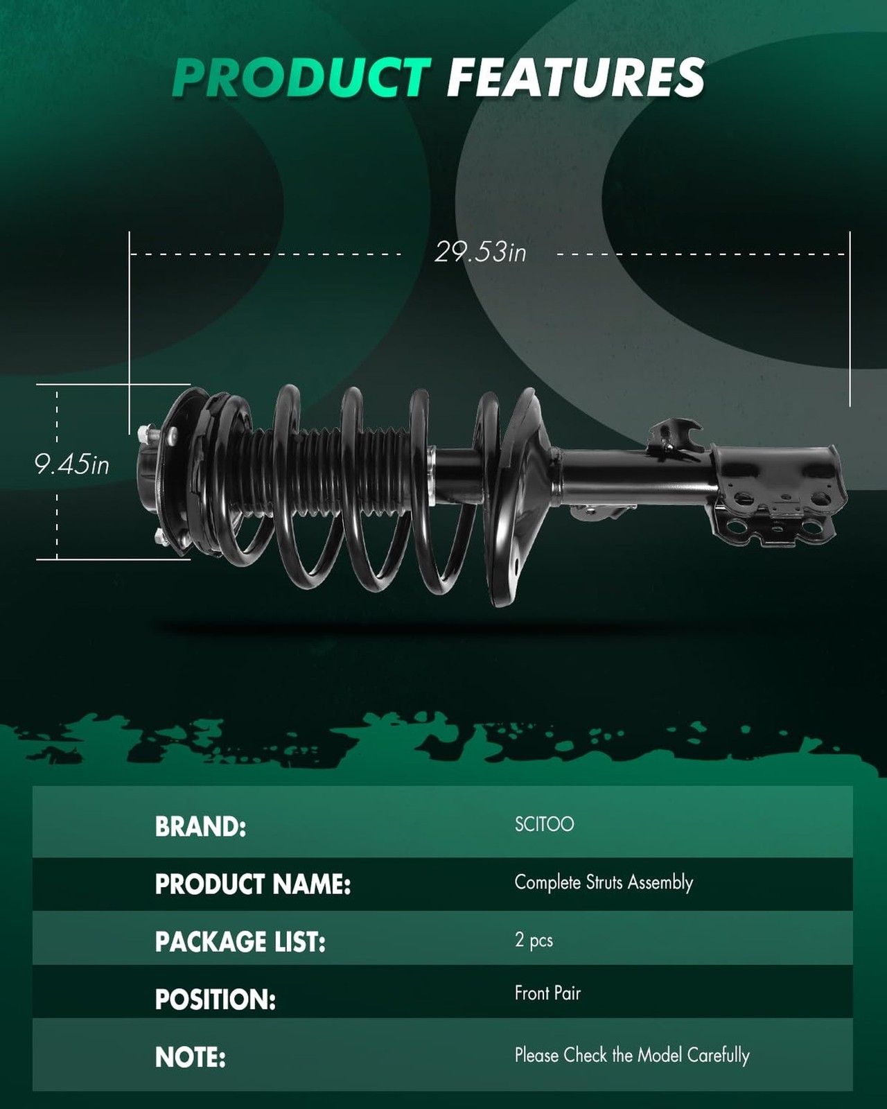 SCITOO Front Pair Strut & Spring Complete Assembly Compatible with 1998-2003 …