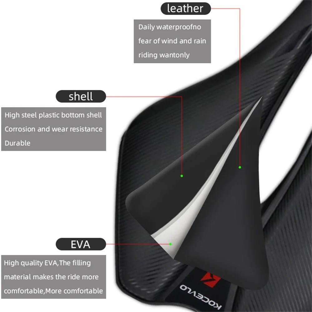 KOCEVLO 143 Carbon Bike Saddle 120g Ultralight Carbon Rail Road MTB Seat