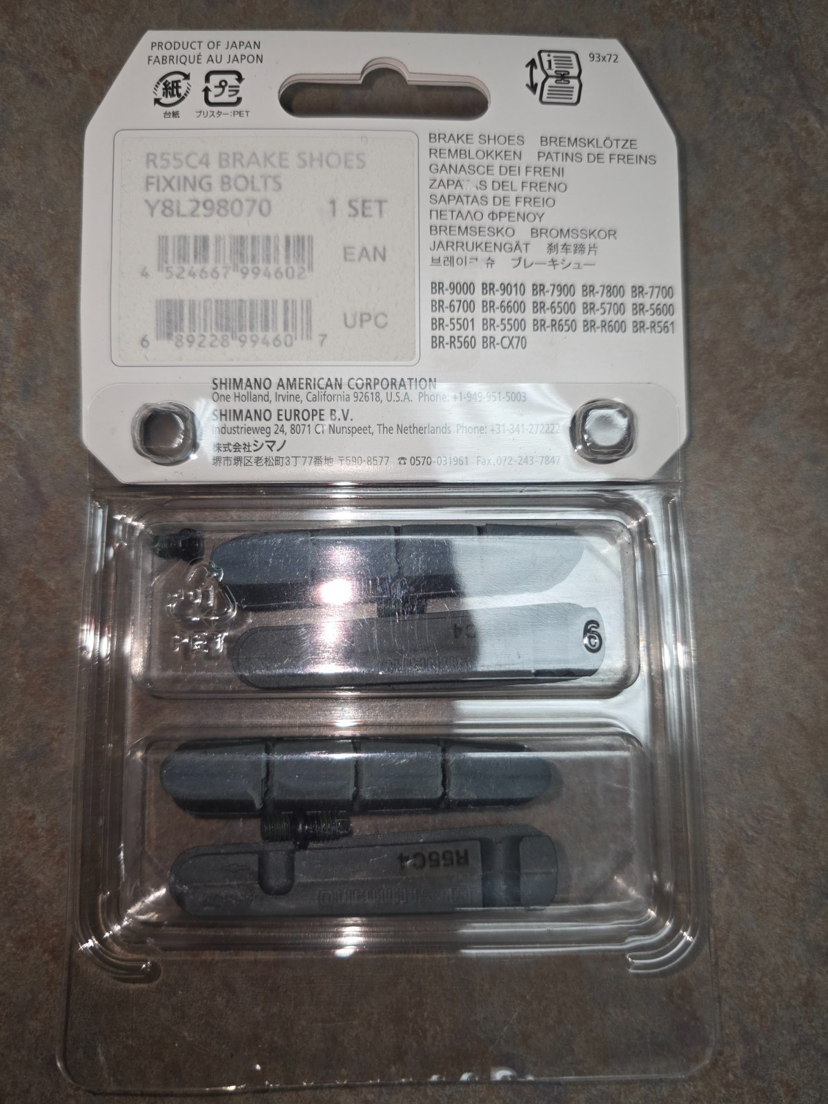 Shimano R55C4 Brake Pads 2 Pairs Carbon Rim Dura-Ace Ultegra 105 Road Bike NEW