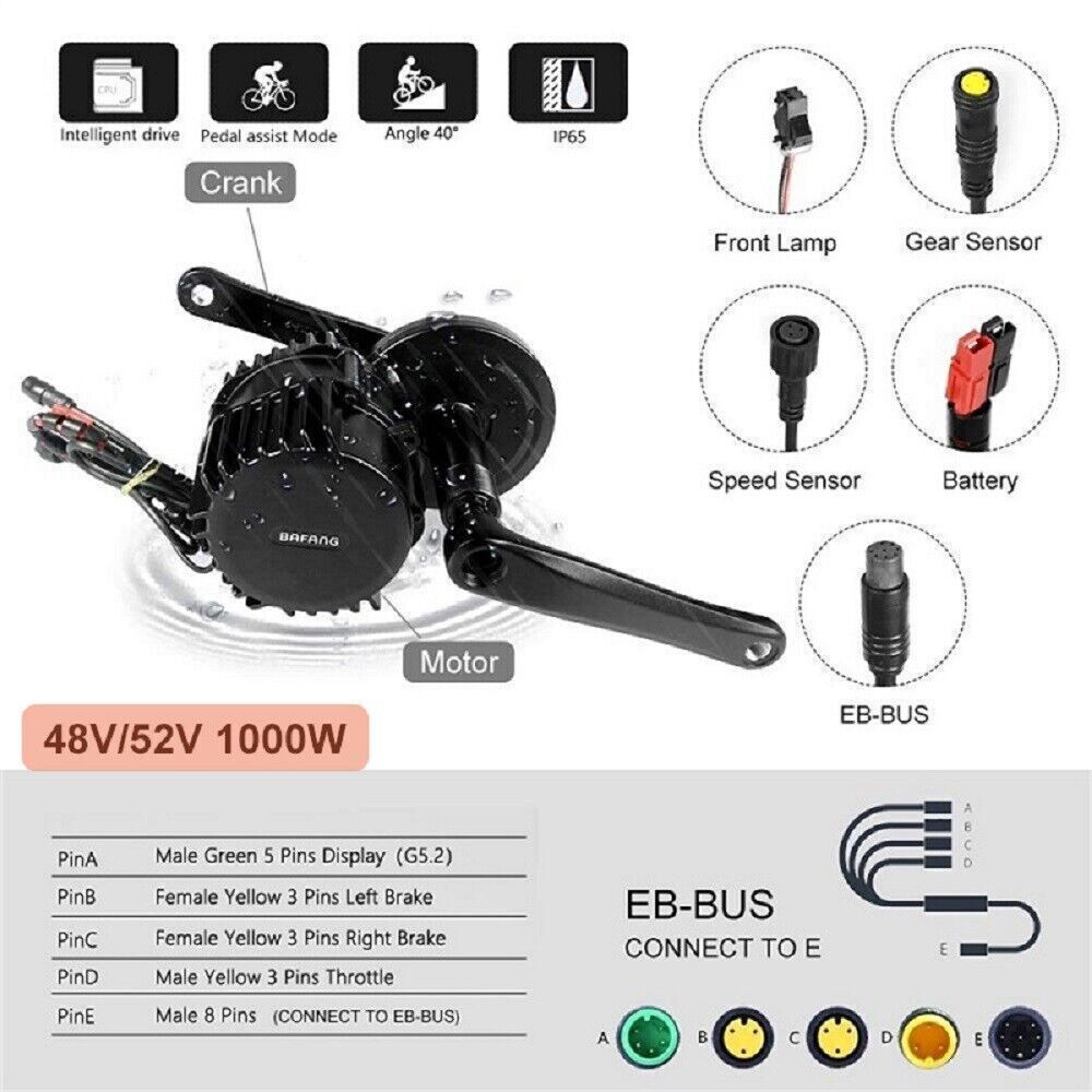 36V/48V/52V 250W-1000W Bafang Used Motor Ebike Motor Only No Accessories