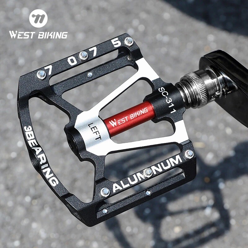 WEST BIKING Quick Release Bicycle Pedals 3 Sealed Bearing Aluminum Pedals Black