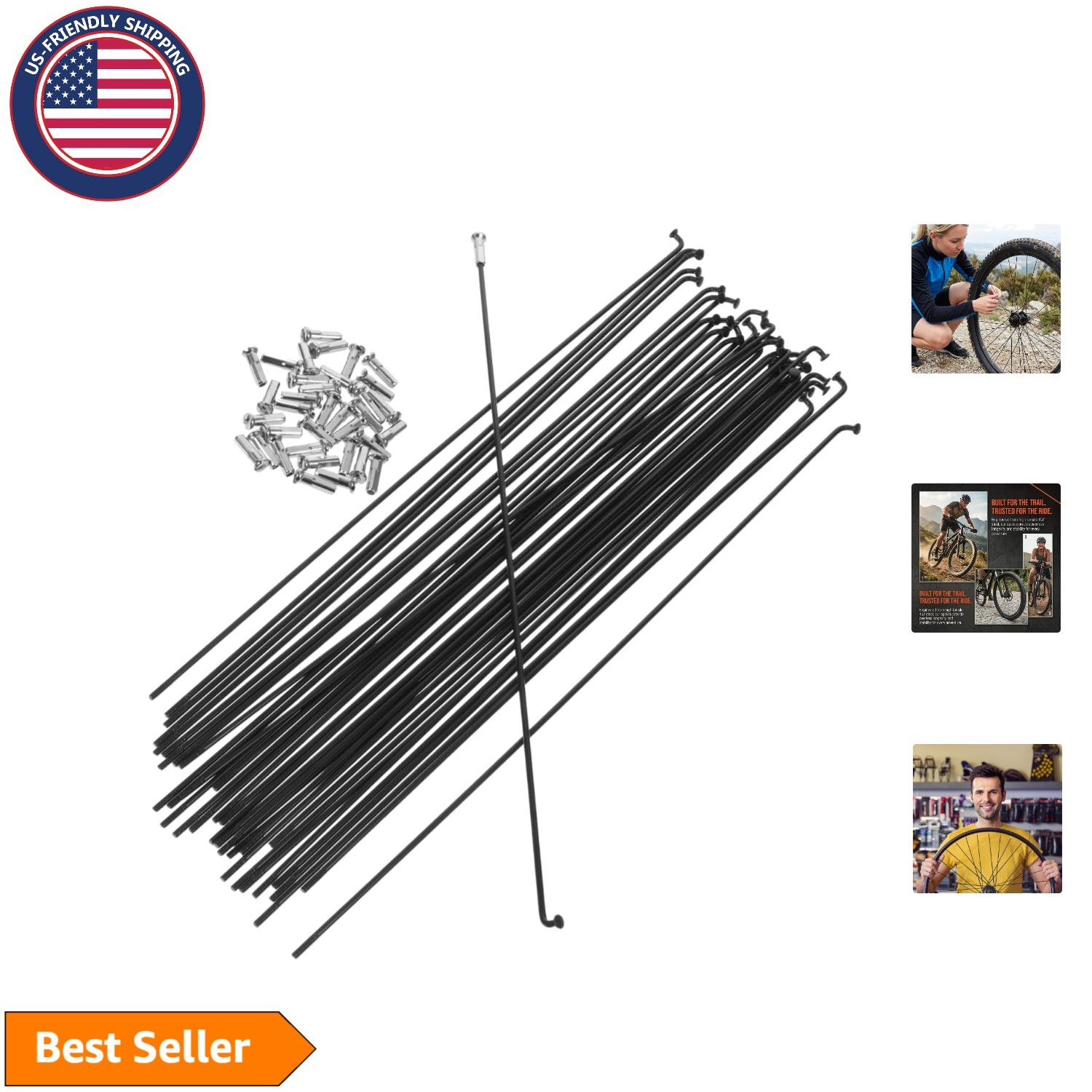 36-Piece Bicycle Spokes Set – 260mm Stainless Steel for Versatile Bikes