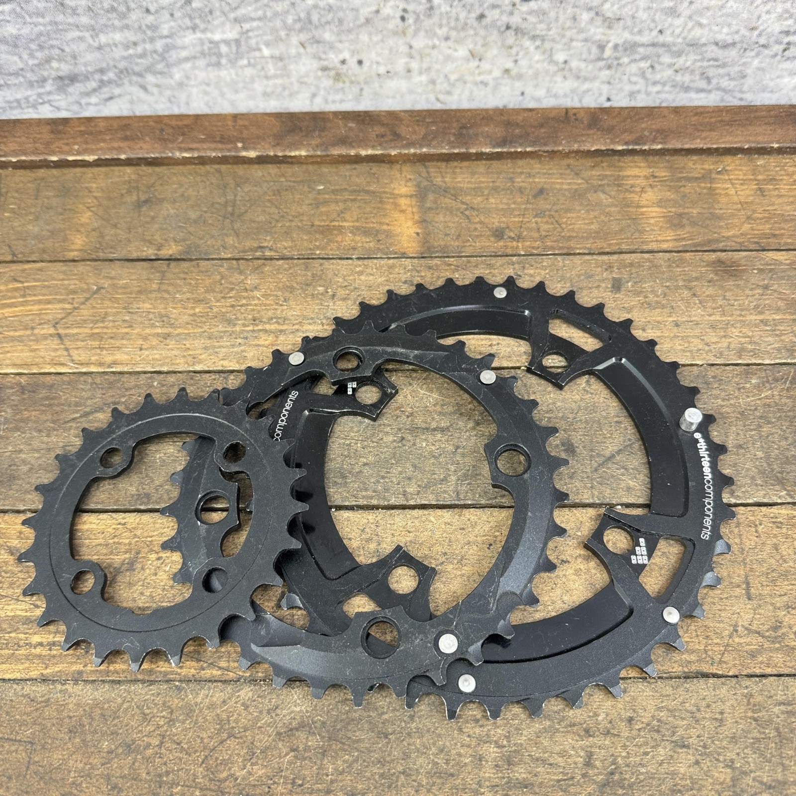 E*thirteen Components Chainring Set 42/34/24T 4-Arm 104 BCD Black MTB Bike