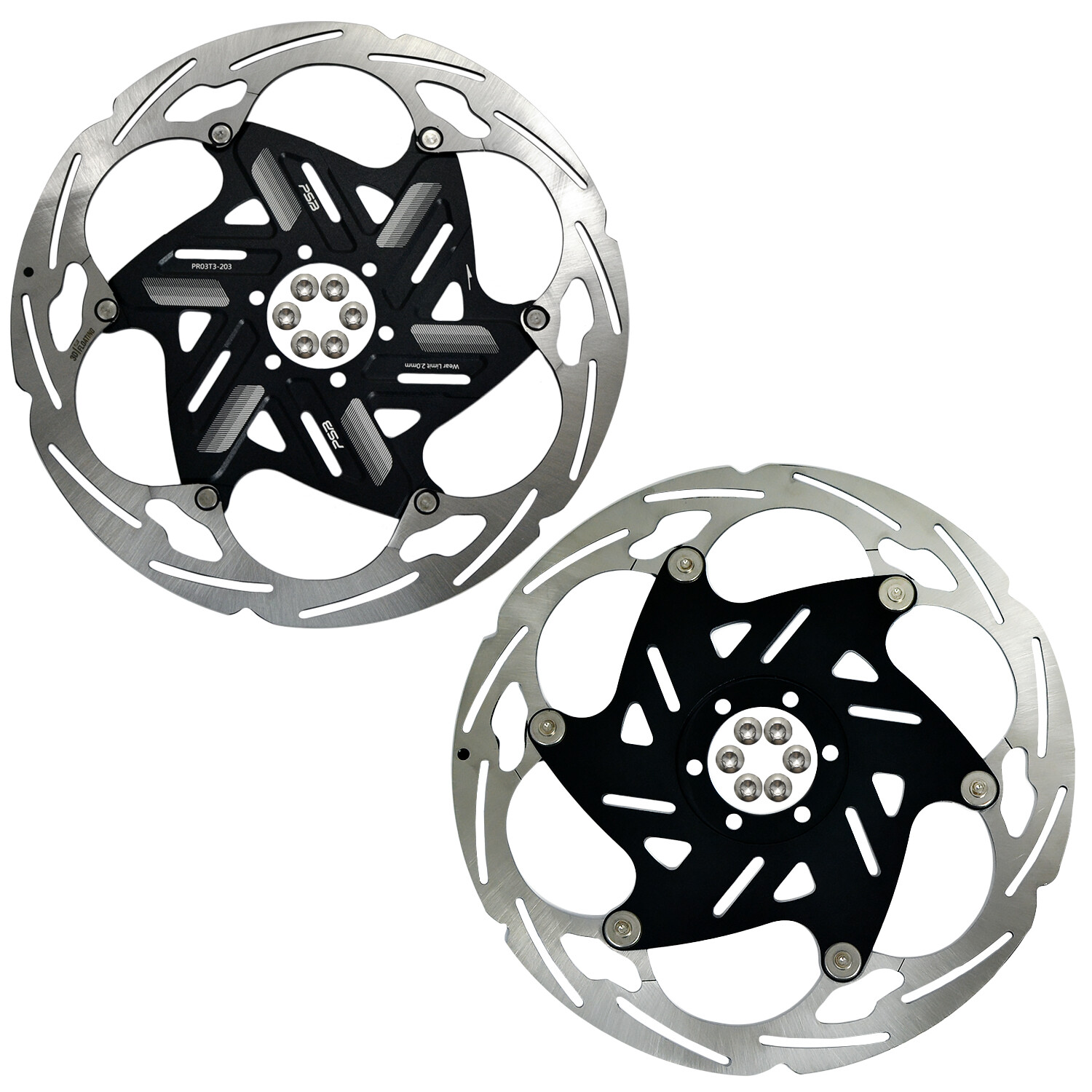 PSB PR03 3D Floating Plus DHR and E-MTB Only 2.3mm Disc Brake Rotor 6-Bolt 203mm