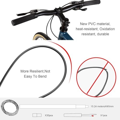 Bicycle/Bike Brake Cable Housing – 5mm x 50ft – Lined Brake Cable Housing
