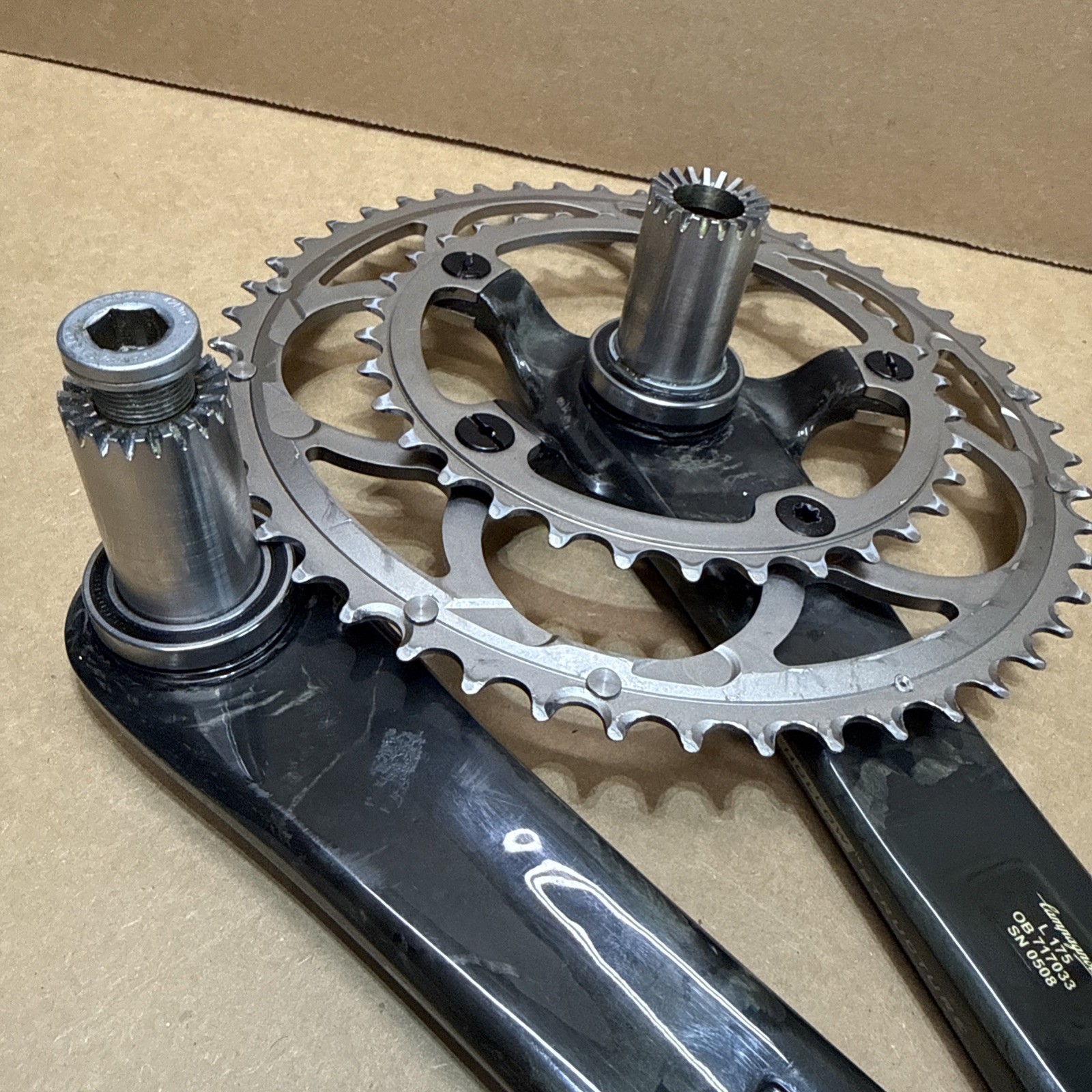 Campagnolo Record CT Carbon Fiber 175 UT Compact Crankset Campy 50/34 wbd54