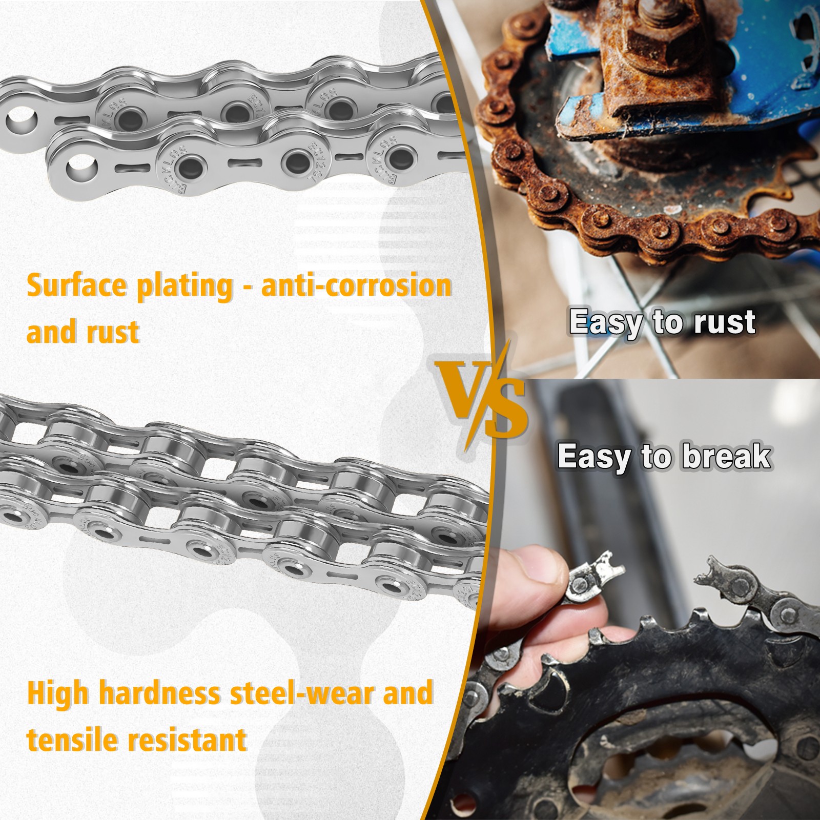 BUCKLOS 9/10/11 Speed Bicycle Chain For Shimano EL/SL MTB Road Bike 116 Links US