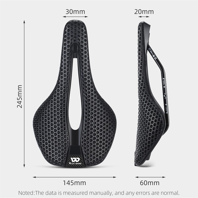 WEST BIKING 3D Printed Nylon Bicycle Saddle Cr-Mo Steel Bow Bike Seat Cushion