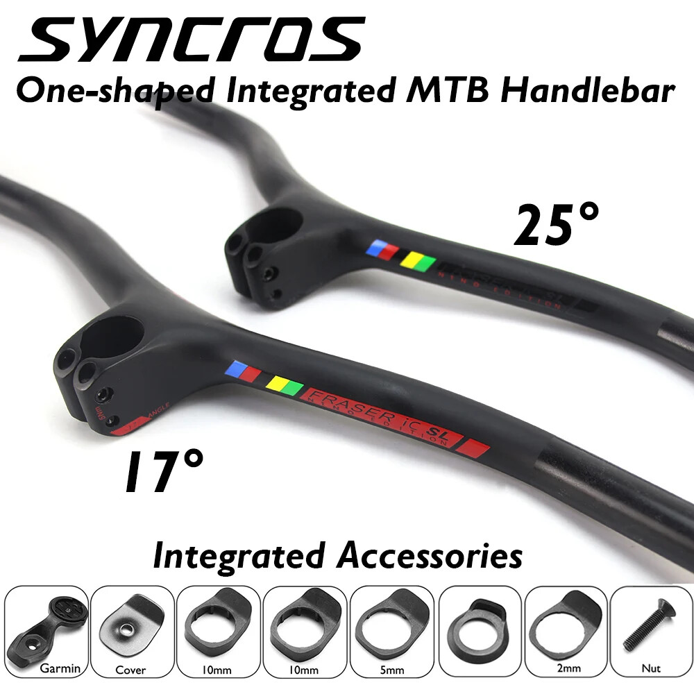 660 -740mm FRASER IC Carbon Fiber MTB Bicycle Handlebar Integrated with Stem