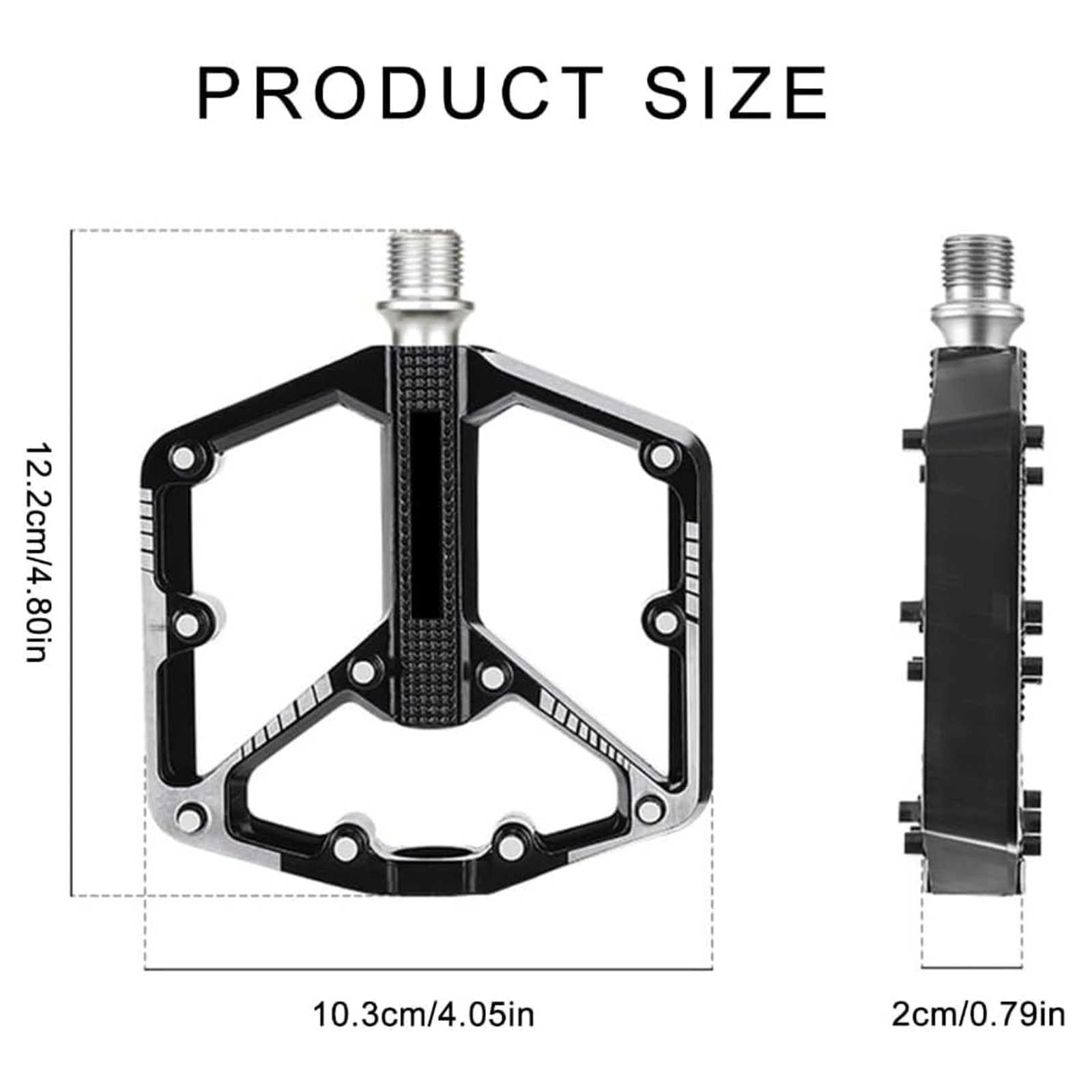 2 Pcs 4″ Bike Pedals MTB Road Bicycle Aluminum Alloy Non-Slip Sealed Bearing