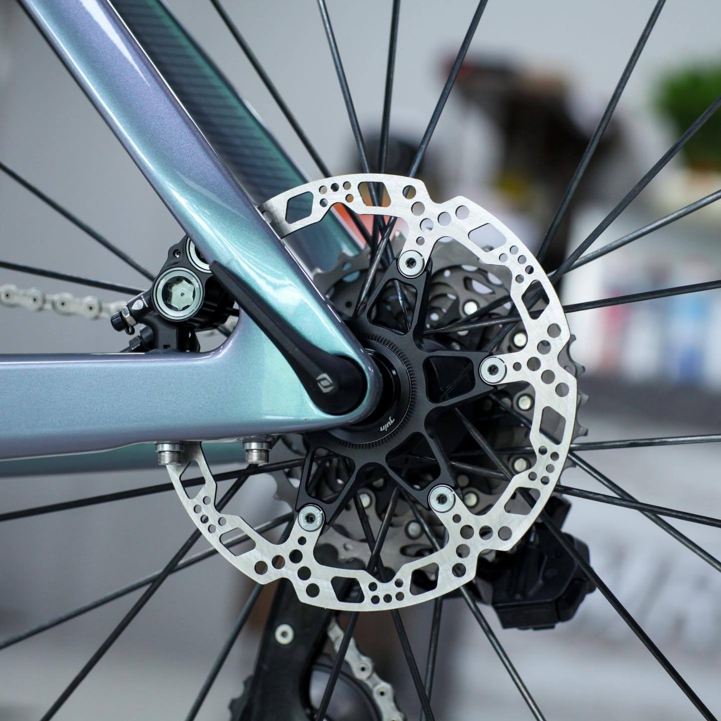 Juin Tech RT01 Black Centerlock Floating Rotors 160/140mm Pair Road Bike Upgrade