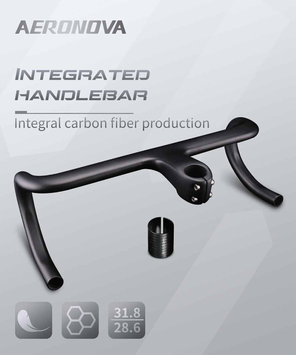 400/420/480mm Carbon Fiber Road Bike Integrated Handlebar Bicycle Drop Bar