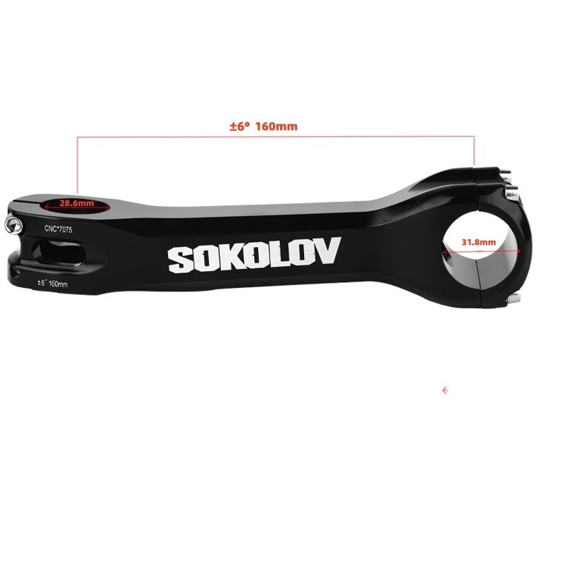 SOKOLOV Long STEMS CNC 160/170/180mm Mtb Bike Table 6 Degree Bicycle Downstem
