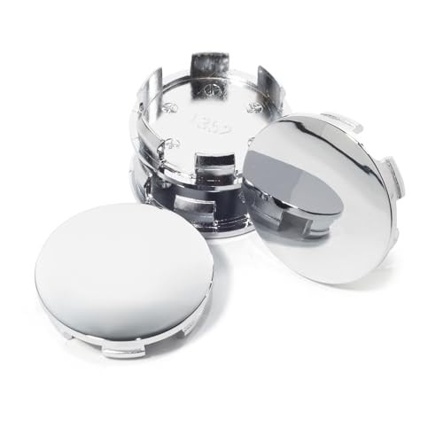 4Pcs 62mm(2.44in) Wheel Center Caps OD: 62mm 2.44in, ID: 56.2mm 2.21in Chrome