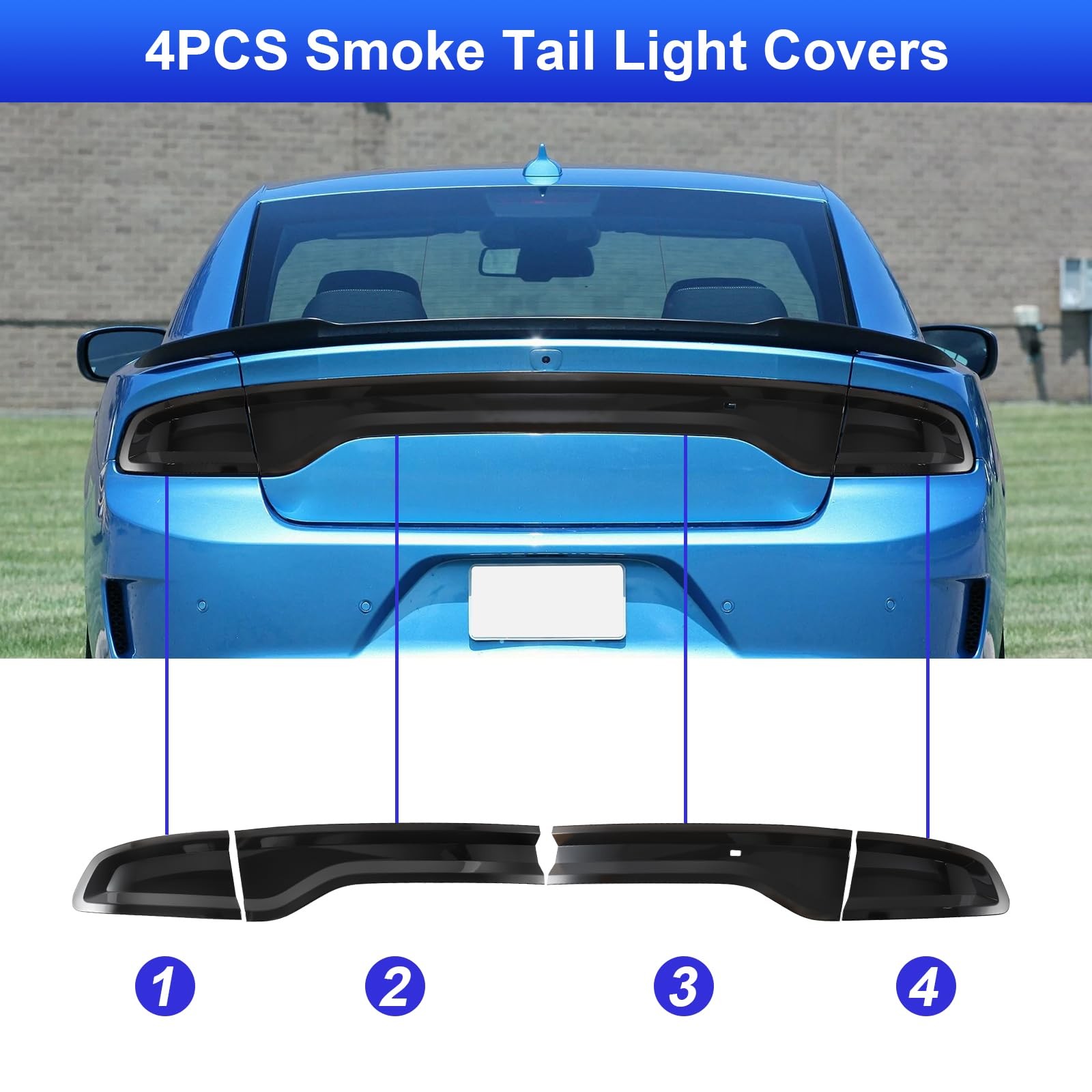 for Charger Tail Light Lamp Covers, Tail Light Cover Smoked Tail Light Guard