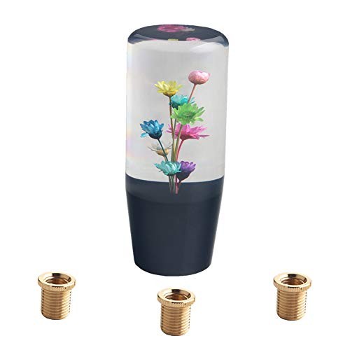 JDM 10CM Real Flowers Shift Knob – Durable Acrylic Shift for Gears