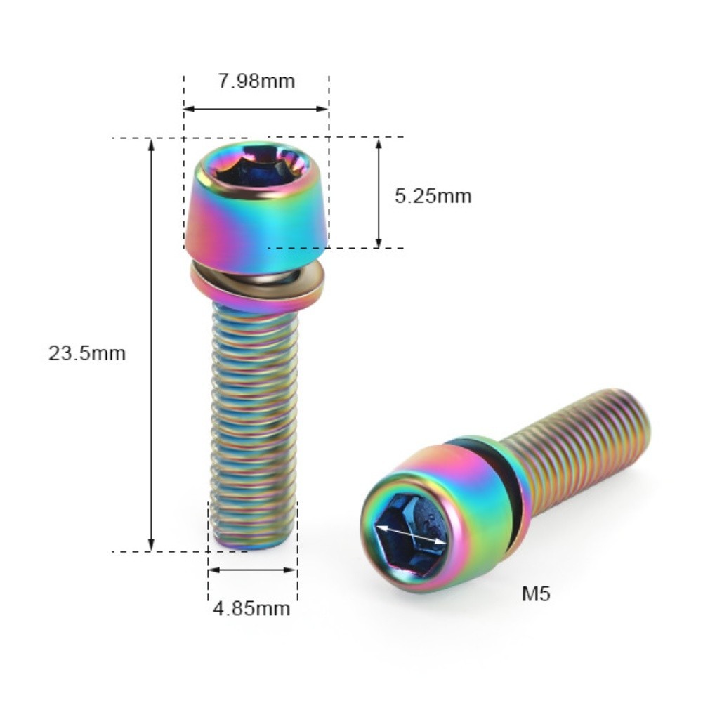 6pcs Stainless Steel Bicycle Handlebar Screws M5x18MM for Mountain Bikes