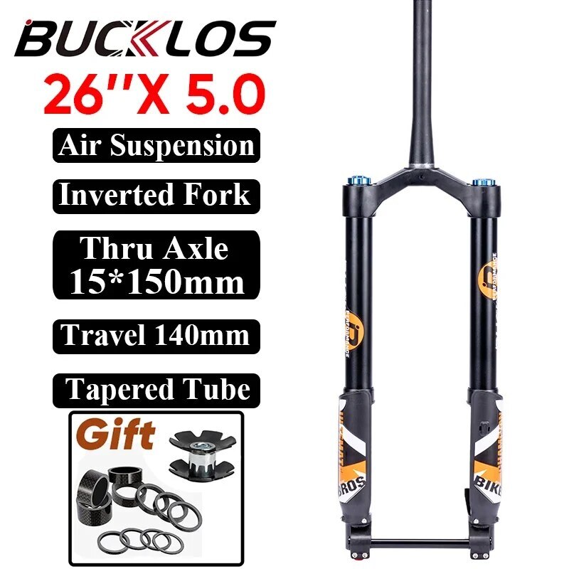 20/26*5.0 Inch Inverted Air Suspension Fork Thru Axle 15*150mm Snow E-bike Fork