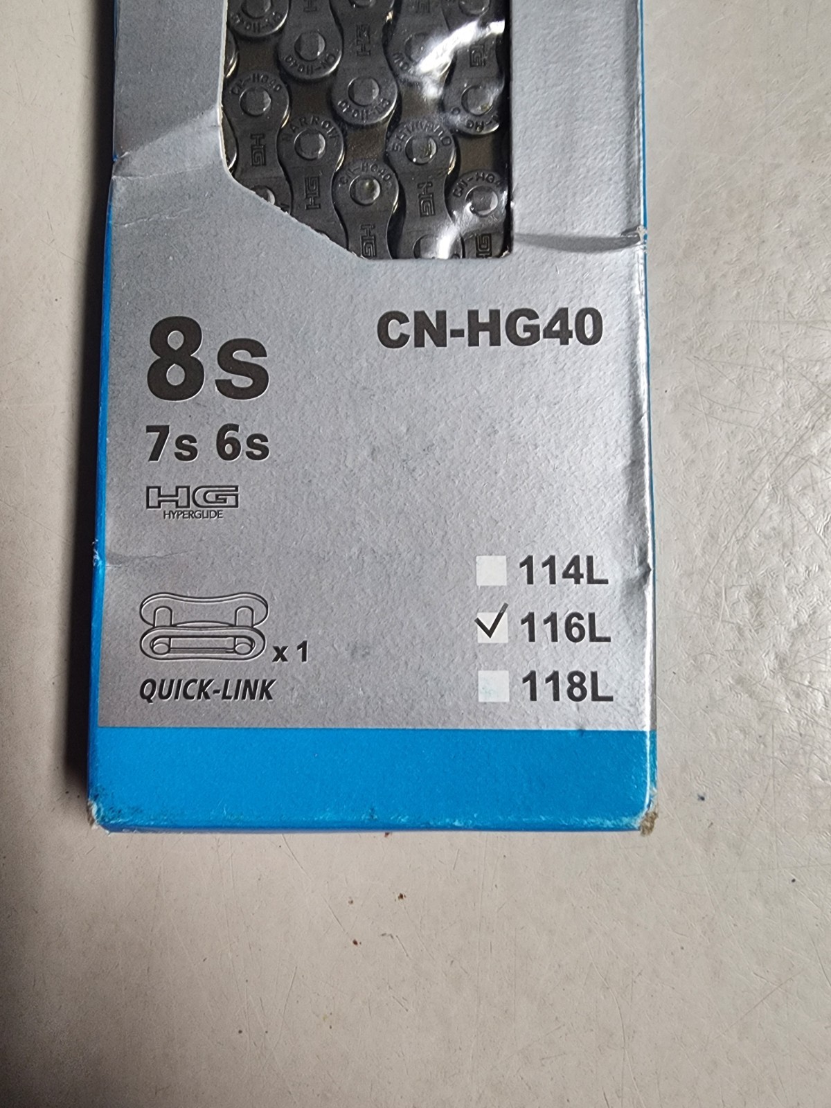 Shimano CN-HG40 bicycle chain 8,7,6 Speed 116Link