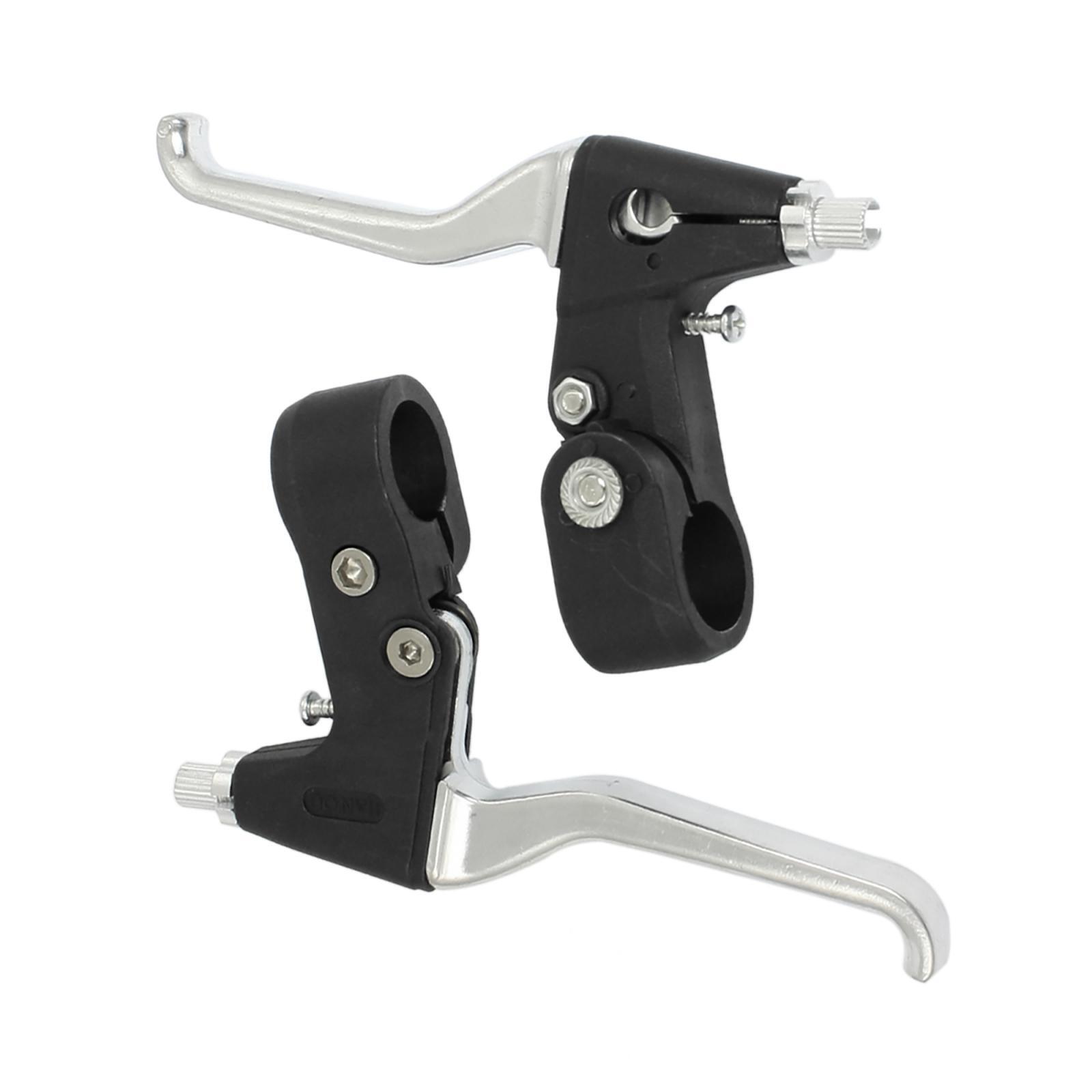 1 Pair Universal 22mm Black Silver Tone Handle Hand Brake Lever for Bike Bicycle