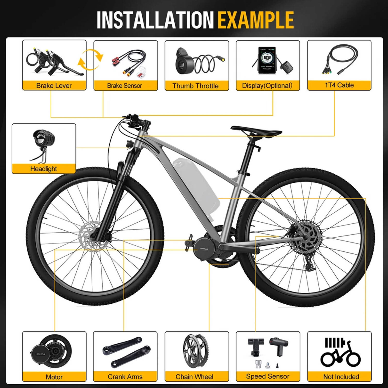 Bafang Mid Drive 750W Electric Bicycle BBS02B 48V 500W BBS02B Conversion Kits