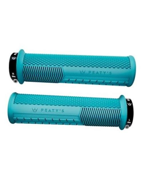 Monarch Bicycle Grips – Durable, Ergonomic Finger Bar, Thick Turquoise Knurl