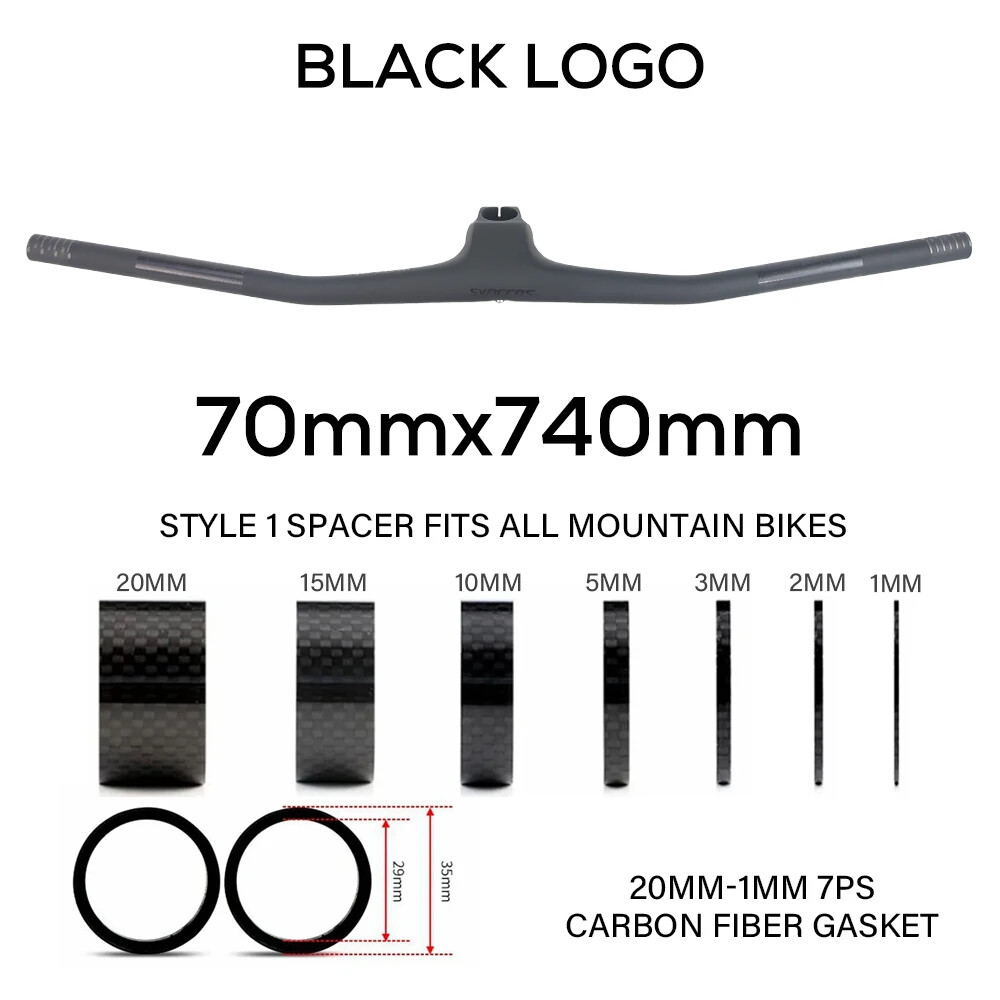 Carbon Fiber MTB Bicycle Integrated Handlebars 720/740mm Stem Angle -20°