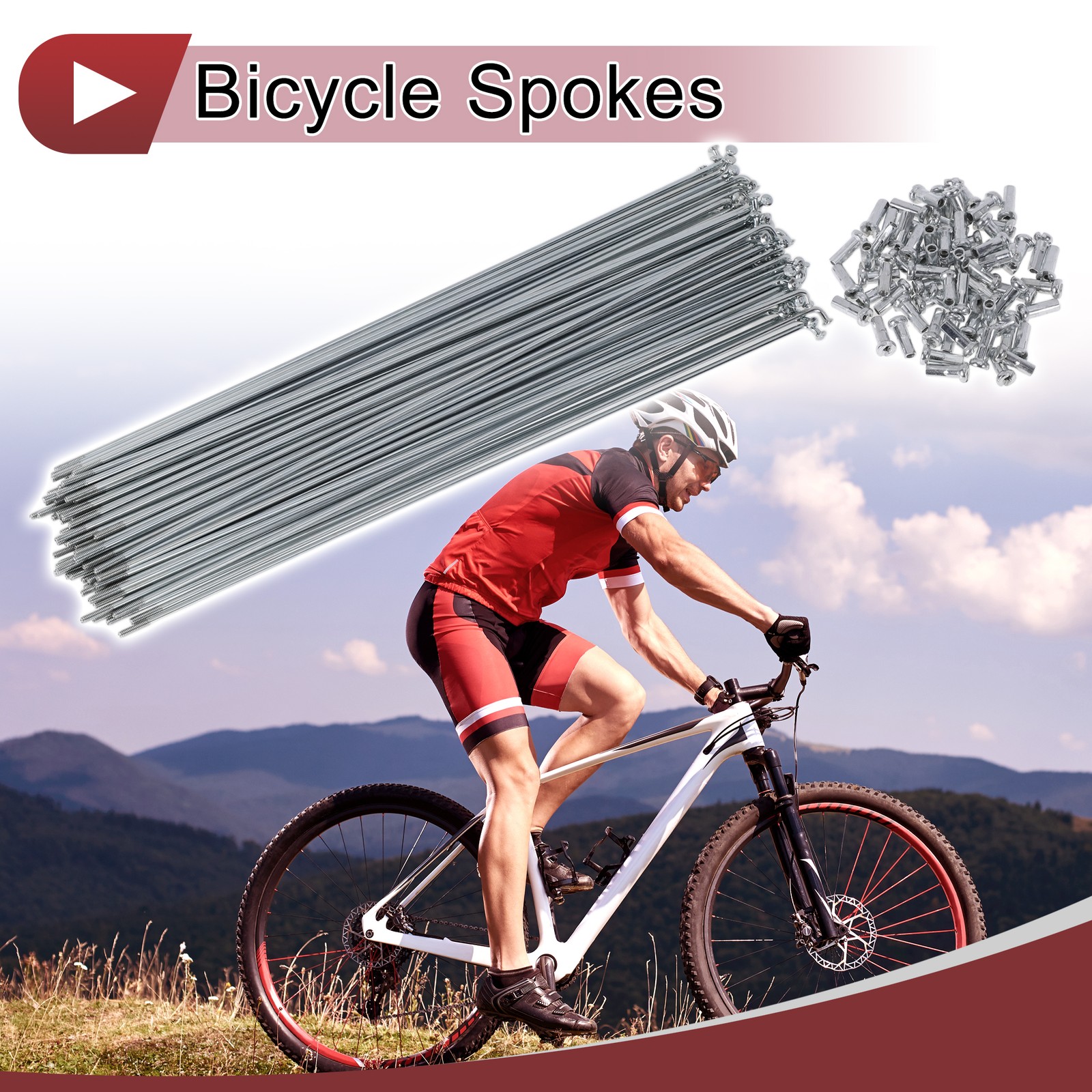72 Set 14G Bicycle Spokes 231mm Bike Wheel Spokes Carbon Steel Galvanized