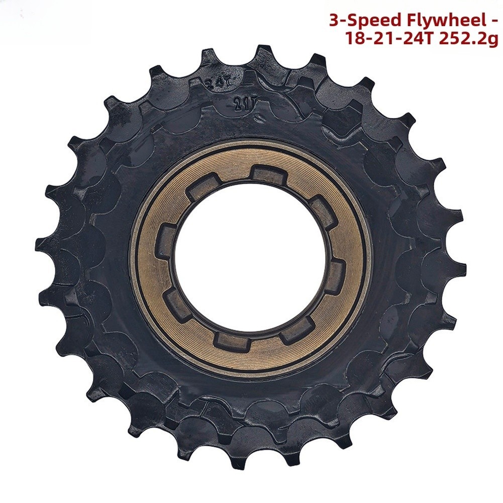 3-Speed Bike Freewheel Black 18T 21T 24T 9.85×9.85×1.55cm for Spin Hub