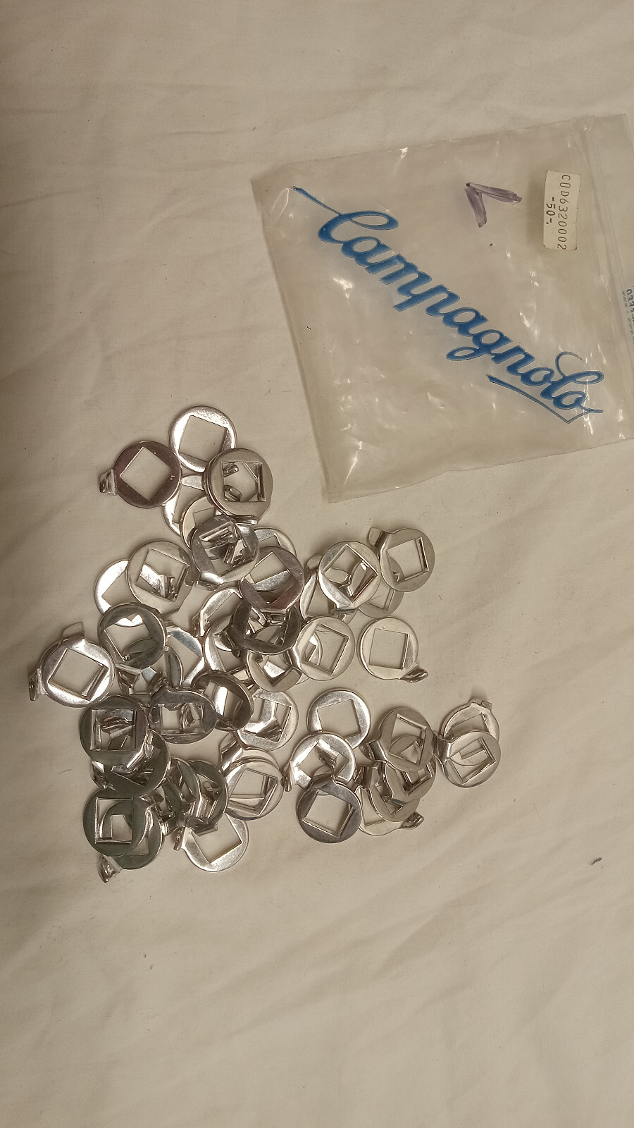 50 NOS LEFT/FRONT CAMPAGNOLO DOWNTUBE SHIFTER STOP / PLATE WASHER *ALL LEFTS*