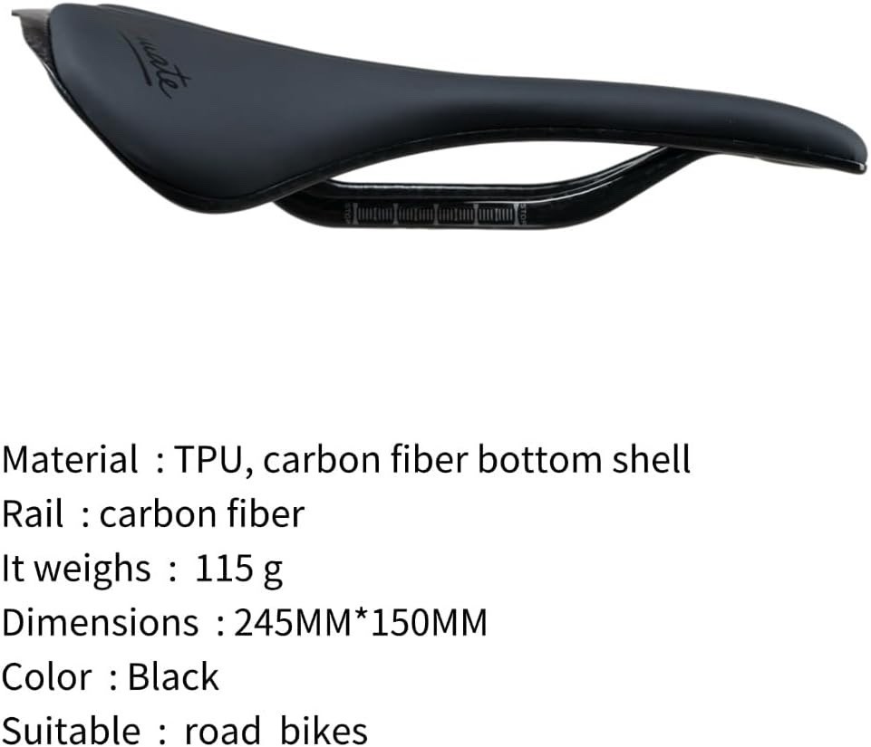 Generic Comfortable Microfiber Leather Carbon Fiber Bicycle Seat Mountain Road
