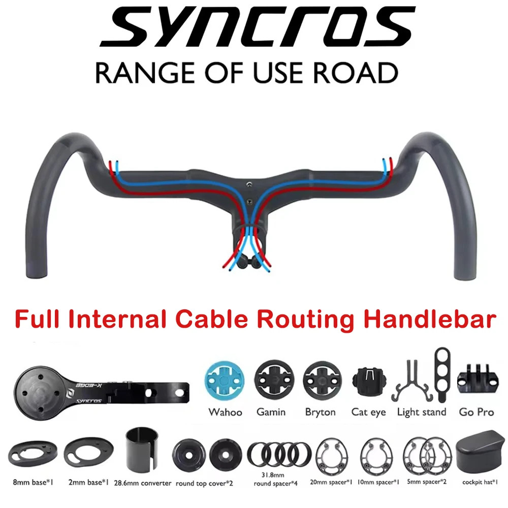 Carbon Fiber Gravel Road Bike Integrated Handlebar Full Internal Cable Drop Bar