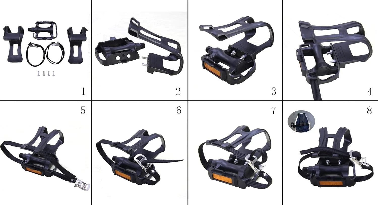 Nylon Toe Clip Strap Belts for MTB Road Bicycle Pedals – 1 Pair
