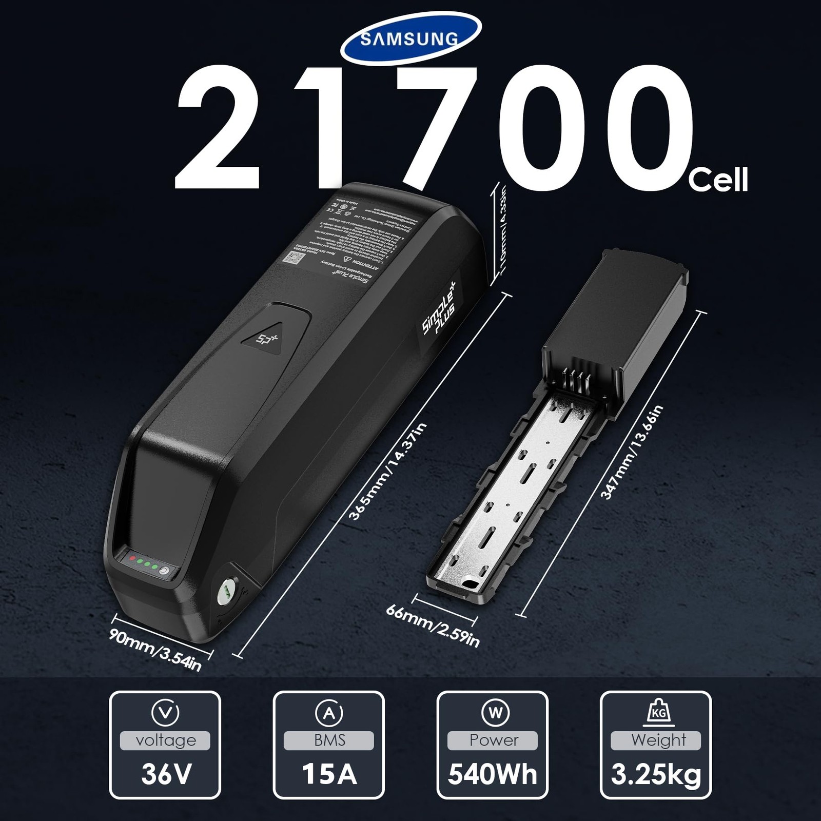 36V 15Ah Lithium Battery 15A BMS for 0~1000W Electric Motor