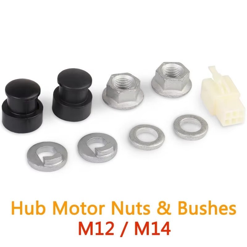 E-bike Hub Motor Axle M12/M14 Lock Nut /Lock Washer /Spacer /Nut-Cover Sets