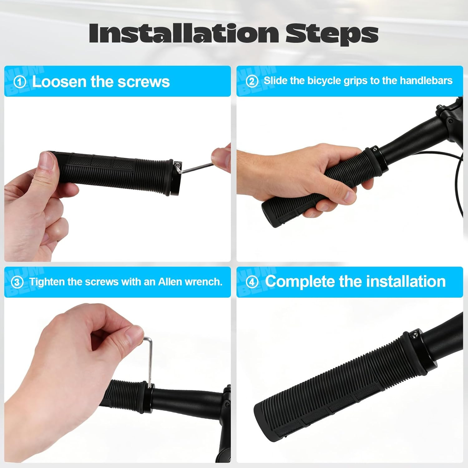 Bike Grips, Single Lock-On Bike Handlerbar Grips,Non-Slip-Rubber Hand Grip Comfo