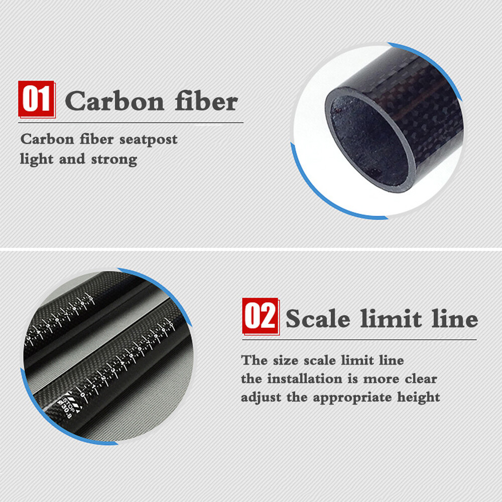 27.2/30.8/31.6mm Seatpost Carbon Fiber 350/400mm MTB Road Bike Seat Post Clamp