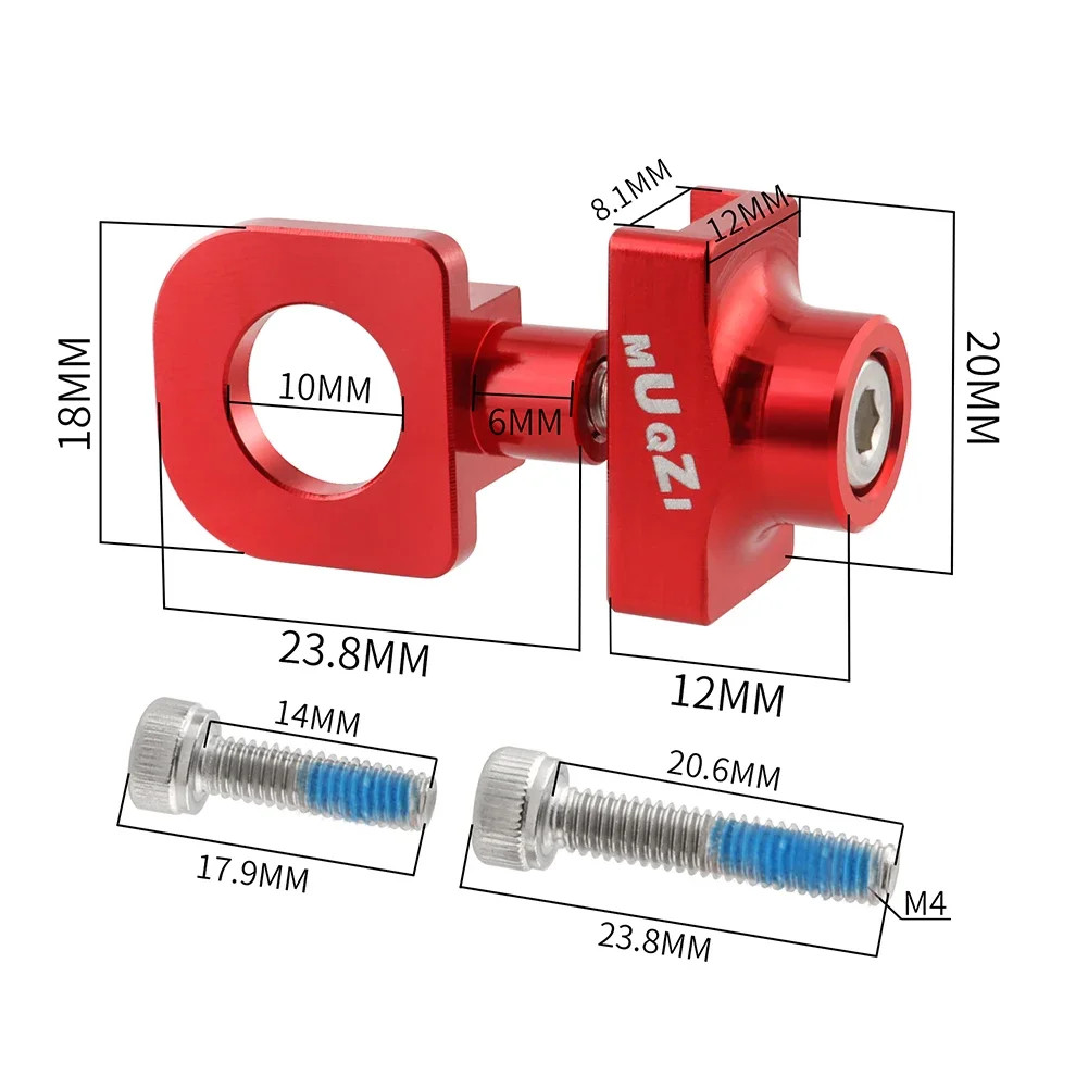 Single Speed Bike Chain Tensioner Bolt Aluminum Alloy Adjuster Fixie BMX