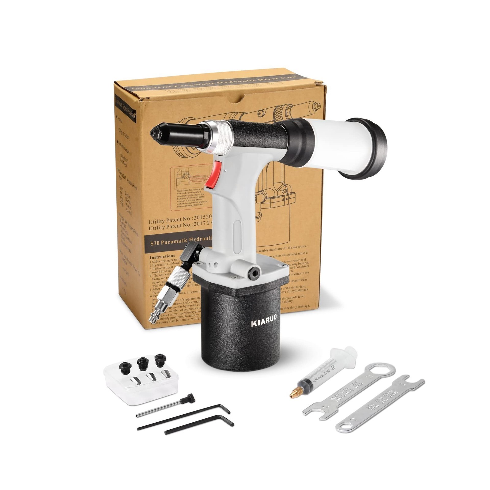 Pneumatic Rivet Gun S30 Self-Suction Air Rivet Gun 3/16″ 5/32″ 1/8″ 3/32″ Hyd…