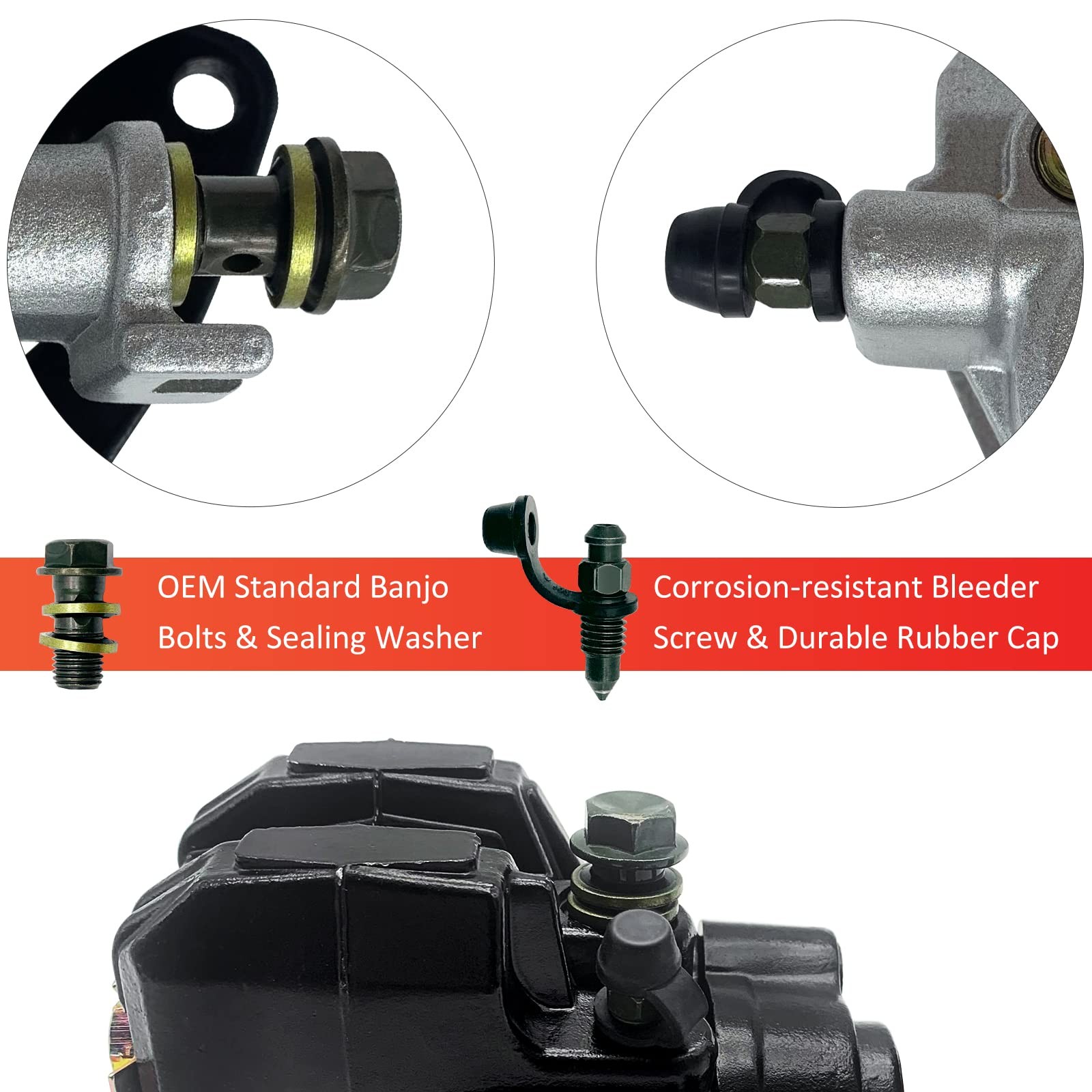 Front Left Right & Rear all Brake Calipers for Honda TRX300 EX Sportrax 19932…