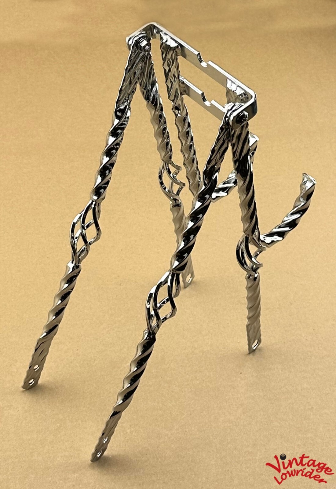 VINTAGE LOWRIDER SQUARE CAGE TWISTED STYLE CONTINENTAL KIT CHROME 26″ BICYCLES.