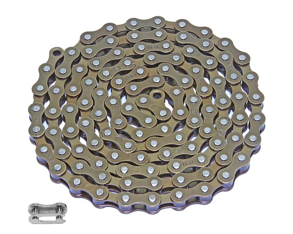 Brown Single Speed Bicycle Chain 1/2 x 1/8 112 Links Vintage Cruiser BMX Bike.