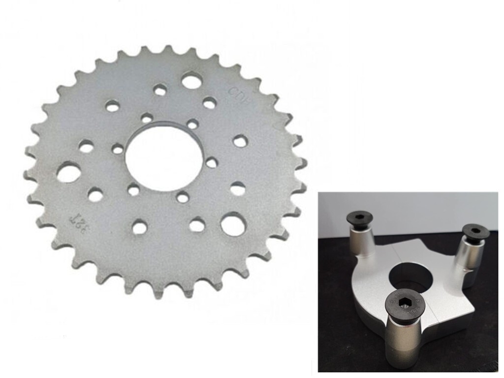 CDH 1.25″ Rear Hub Adapter and 32T Sprocket 3+6+9 Holes for SPOKE BICYCLE WHEEL