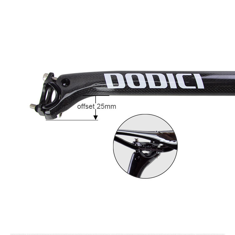 Carbon Bicycle Seatpost Offset 25mm MTB Road Bike Saddle Post 27.2/30.8/31.6mm